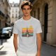 Olive T-Shirt With Retro Sunset Fantasy Castle Graphic