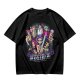 Olive Graphic Tee with Anime Character Group Print