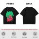 Olive T-Shirt With Cartoon Anthropomorphic Apples In Forest Print