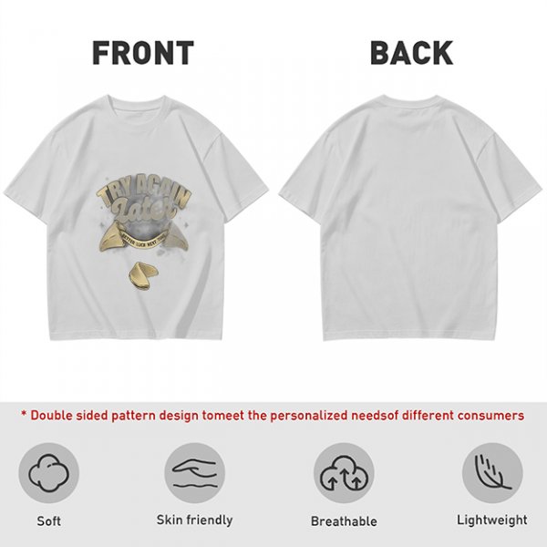 Olive T-Shirt With Try Again Later Fortune Cookie Print