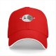 Black baseball cap with cute split moon cartoon design