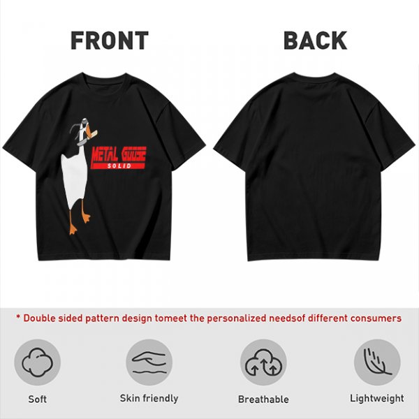 Olive T-Shirt With Metal Goose Solid Parody Graphic Print