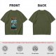 Olive T-Shirt with Stranger Hobbs Upside Down Comic Print