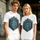 Olive T-Shirt With Blue Beholder Monster Graphic Print