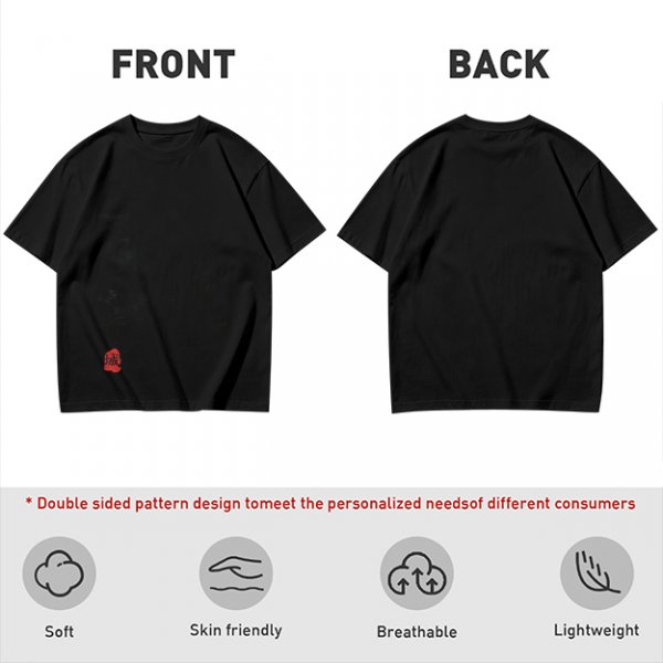 Oversized Olive Green T-Shirt with Red Stamp Detail