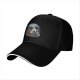 Black baseball cap with cryptid alien campfire graphic design