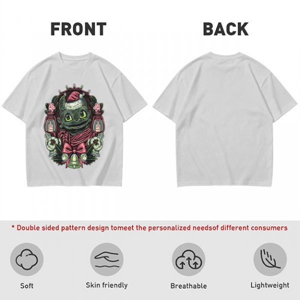 Olive T-shirt with Christmas Night Fury Dragon Festive Print