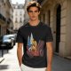 Olive T-Shirt With Cartoon Robot And Winged Vehicle Graphic