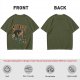 Olive t-shirt with Side Quest fantasy adventure graphic print