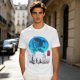 Anime girl cherry blossom scene graphic tee