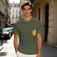 Olive Graphic T-Shirt With Coffee Mug And Rainbow Design