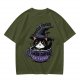 Olive t-shirt with witch cat in coffee cup 'Hocus Pocus I Need Coffee'