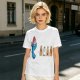 Olive T-Shirt With Blue Monster And Ghost Graphic Print