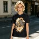 Olive T-Shirt Featuring Godzilla Eating Ramen Noodles