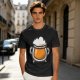 Olive Green T-Shirt With Stylized Beer Mug Graphic Print