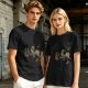 Olive Green T-Shirt With Knight Vs Rooster Fantasy Graphic Print