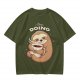Olive green sloth t-shirt with 'Busy Doing' coffee graphic