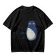 Olive T-Shirt With Blue Whimsical Creature Graphic Print