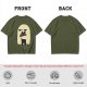 Olive T-Shirt With Ghost Holding Black Cat Graphic