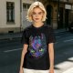 Olive T-Shirt With Neon Toothless Dragon Head Art Print