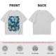 Olive T-Shirt With Playful Blue Cat Character Print