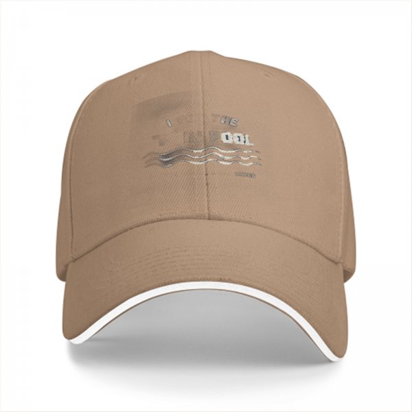 Black baseball cap with water wave and pool themed graphic