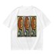 Olive Green T-Shirt With Three Panel Cartoon Monkey Head Print