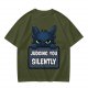 Olive t-shirt featuring Toothless the dragon judging you silently