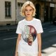 Olive T-Shirt With Hand Holding Bill Of Monthly Expenses Art