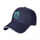 Black Baseball Cap With Turquoise Ancient Wise Man Face Art Print