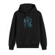 Black hoodie with glowing blue anime-style graphic print