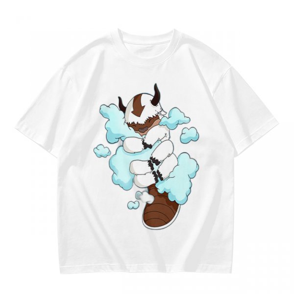 Olive Green T-Shirt With Sleeping Sky Bison On Clouds Print