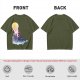 Olive T-Shirt with Watercolor Witch and Moon Art Print