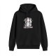 Black hoodie with angry fluffy dog graphic that says full of rage