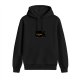 Black Hoodie with Cute Sleeping Black Cat Graphic