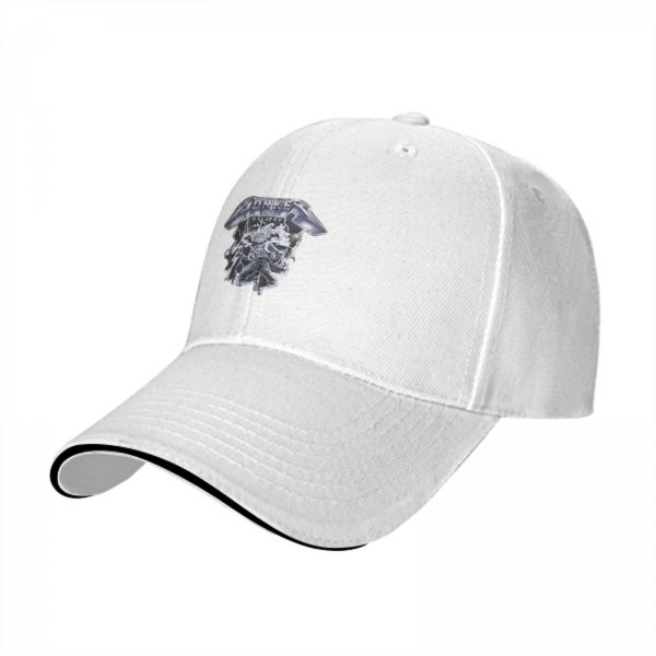 Black Baseball Cap With Metallic Graphic Print Design