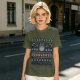 Olive T-Shirt With Totoro Ugly Christmas Sweater Style Print