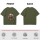 Olive Halloween Skeleton Pumpkin Graphic T-Shirt