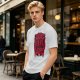 Olive green graphic t-shirt with dark metal style Live Laugh Love print