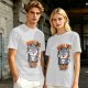 Olive t-shirt with cute wolf vanity graphic and playful text