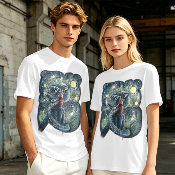 Olive T-Shirt With Sorcerer Mickey Starry Night Artwork