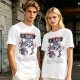 Olive t-shirt with angry gaming wolf graphic and funny apology text