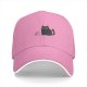 Black baseball cap with minimalist grey cat graphic