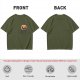 Olive Green T-Shirt with Halloween Jack-o'-Lantern and Skull Print
