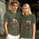 Olive Halloween Skeleton Pumpkin Graphic T-Shirt