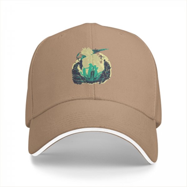 Black Baseball Cap With Anime Character Silhouette Graphic