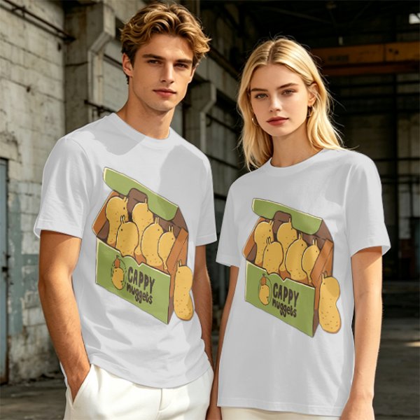 Olive T-Shirt With Cappy Nuggets Cartoon Print