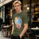 Olive T-shirt with Shiba Inu in Ramen Cup Graphic