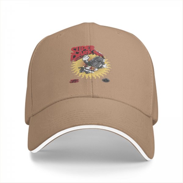 Black baseball cap with Super Dark knight graphic print