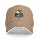 Black Baseball Cap with Retro Outdoor Landscape Graphic Patch